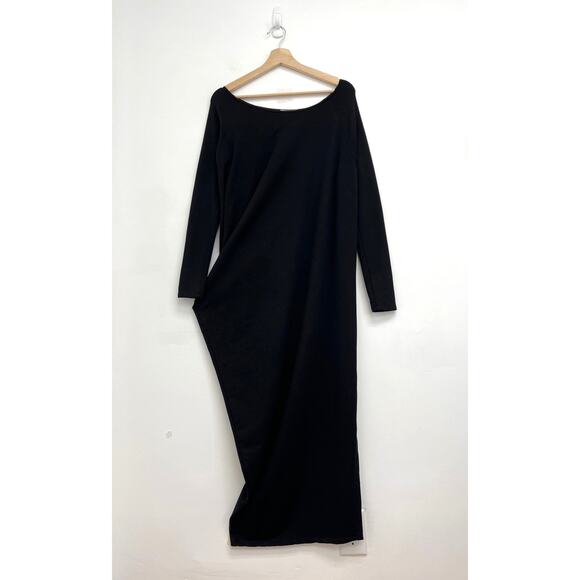 Marcella NYC Kensington Asymmetric Long Sleeve Minimalist Capsule Midi Dress XS - Picture 2 of 10